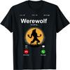 Werewolf Is Calling Halloween Werewolf Graphic Short Sleeve T-Shirt