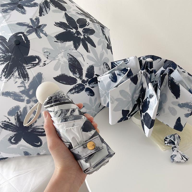 Women's Dual-Use Parasol: Automatic, Sunshade & Rain Umbrella with Black Glue Sunscreen, Foldable, Japanese & Korean Style