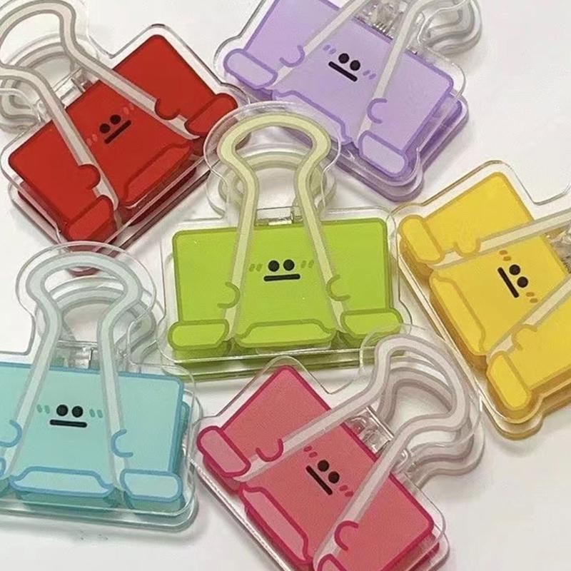 Cartoon Big Eye Acrylic Paper Clip Acrylic Paper Clamp for Food Bag Photo File Receipt Drawing Board Kitchen Office Use