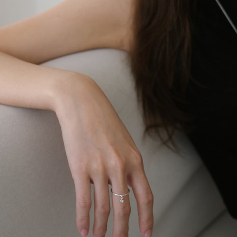 Pinaf Popcorn flower drop ring