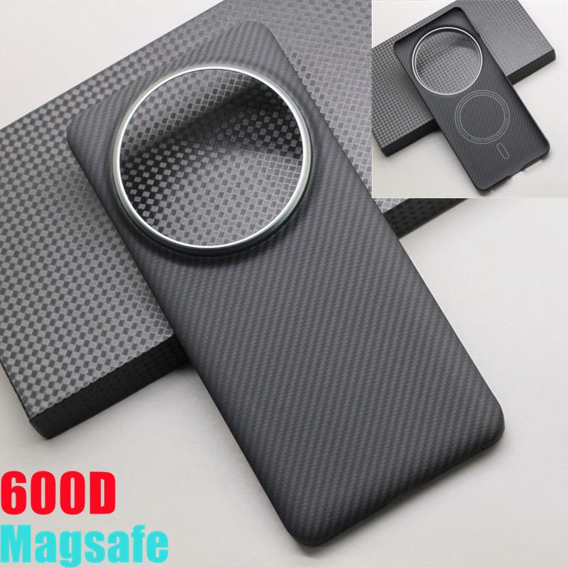 

Роскошный магнитный чехол для телефона из углеродного волокна для Xiaomi 15 Ultra, металлический кольцо для объектива, 600D арамидное волокно, беспроводная зарядка, противоударная защита, чехол Magsafe for Xiaomi 15 Ultra