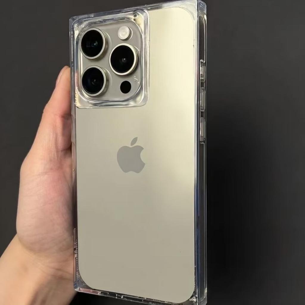 Luxury Square Frame Clear Siicone Shockproof Case For iPhone 16 15 14 Plus 13 12 11 Pro Max Crystal Ice Cube Soft Armor Cover