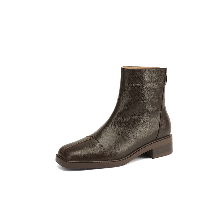 

Мода НОВЫЕ Зимние Женские Сапоги Квадратный Носок Массивный Каблук Обувь Натуральная Кожа Обувь для Женщин Лаконичные Теплые Сапоги Повседневная Обувь Сапоги на Молнии 40 коричневый