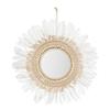 Okrągłe Lustro Ścienne Boho 50Cm Białe