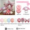 48pcs Cartoon Cute My Melody Bow Theme Foil Balloon 32 Inch Pink Number Set Children's 1-9th Birthday Party Decorative Toys
