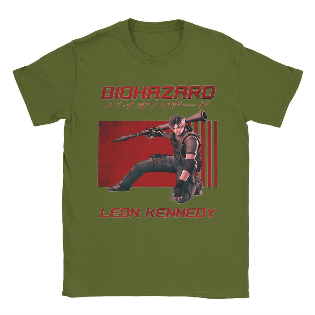 Unisex TShirts Handsome Unisex Leon Kennedy Gamer Fans Art Novelty Cotton Tee Shirt Short Sleeve T Shirts Round Neck Tops Unique