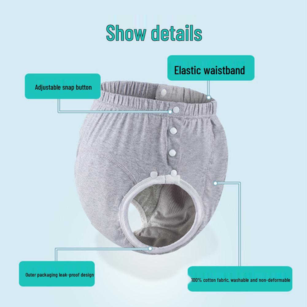 Disposable Cotton Incontinence Pants for Adults - Washable, Anti-Leak Protection for Men and Women
