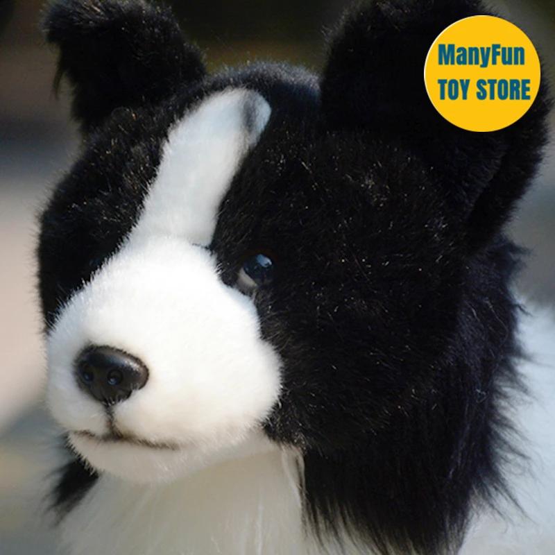 Border Collie Realistico Peluche ad Alta Fedeltà Peluche Cane da Pastore Cani Realistici Peluche Bambola di Simulazione Giocattolo Kawaii