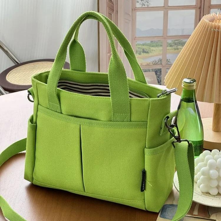 Practical Canvas Handbag Women Multifunctional Large Capacity Zipper Handbag Women Zipper Messenger Bag Student Casual Handbag Designer Bag