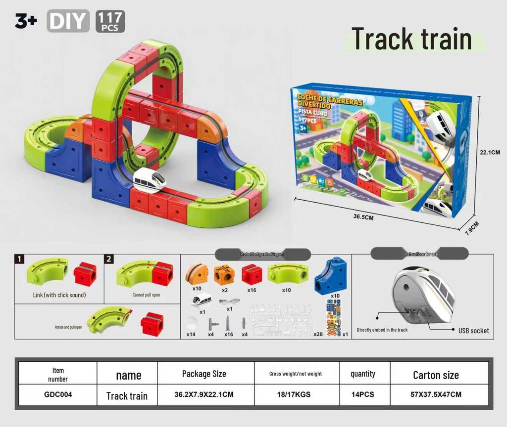 3D High-Speed Rail Train & Roller Coaster Building Block Set - Educational Toy Gift