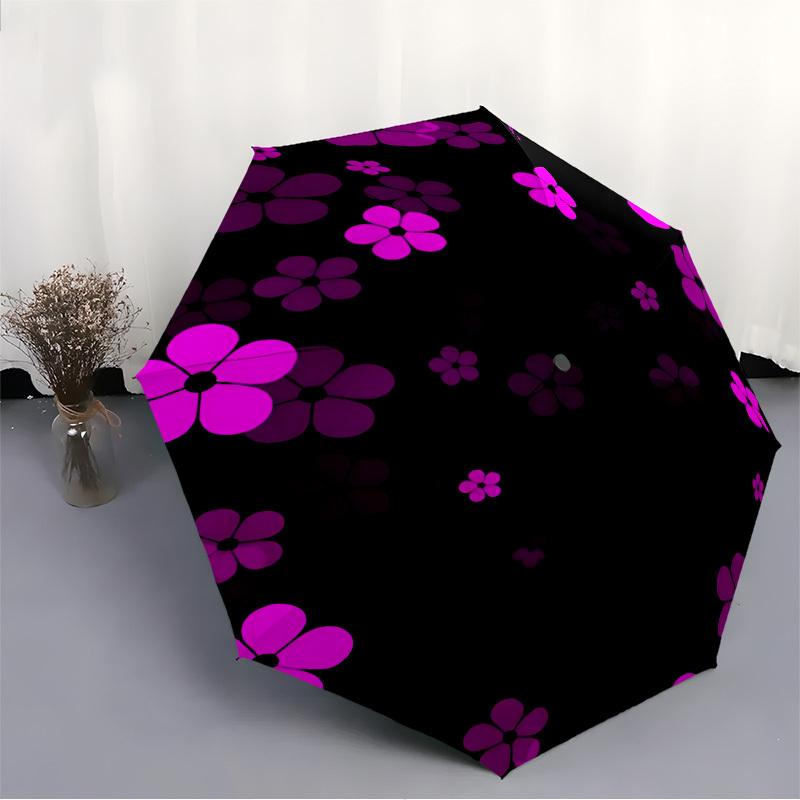 1pc Floral Pattern Automatic Cute Umbrella 8-Bone Design Compact Gear for Outdoor Travel, Perfect Holiday Gift yy251230050
