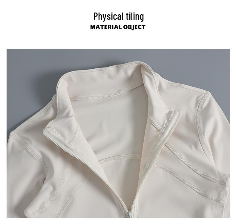 Women's Slim Fit Zip-Up Long Sleeve Yoga Top for Running & Fitness