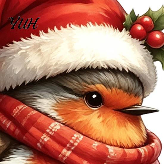 DIY Holiday Home Accents Christmas Bird Static Window Stickers, Cute Decorative Clings, PVC Waterproof Glass Stickers for Murals Windows And