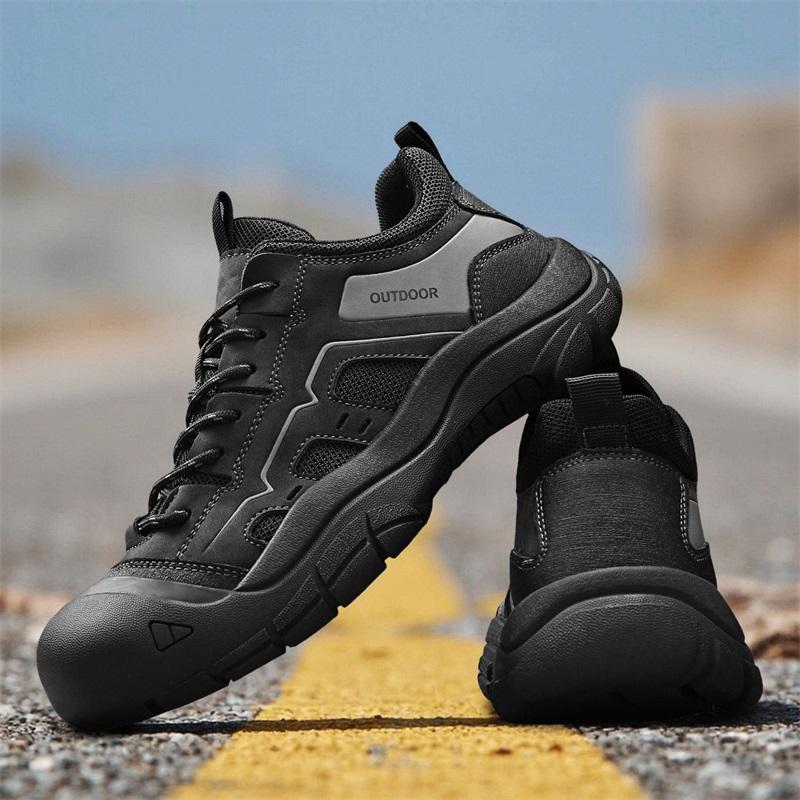 Men's Non-Slip Outdoor Sneakers New Leather Treking Footwear for Men Casual Hiking Shoes Travel Climbing Camping Trainers