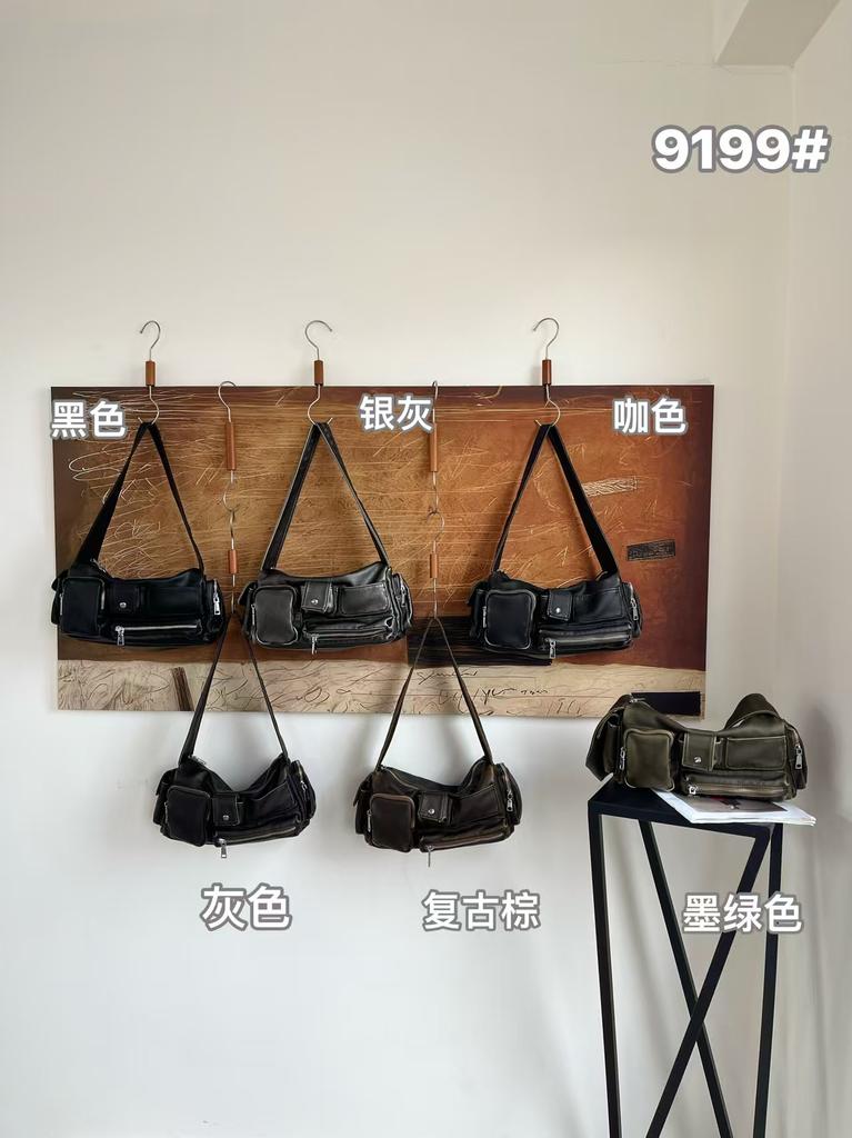 Vintage Multiple Pockets Motorcycle Bag Designer Women Handbags Luxury Soft Pu Leather Shoulder Bags Large Messenger Bag 2025