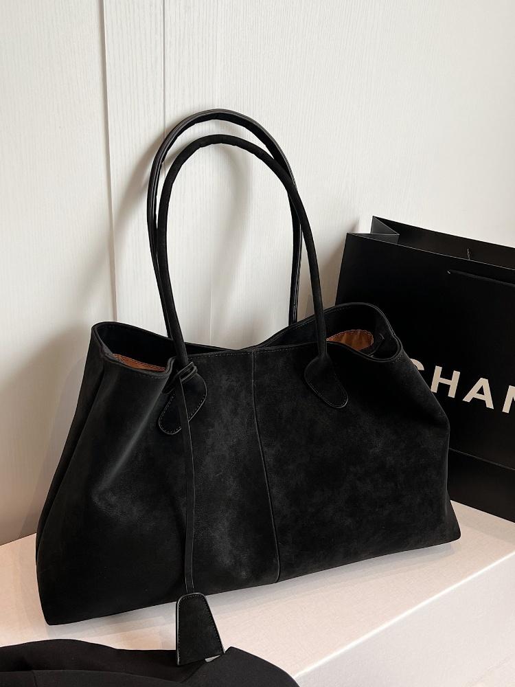 2025 Women Faux Suede Large Capaci Handbag High Quality Solid Color Tote Bag Versatile Retro Designer Shoulder Bags Commuter Bag