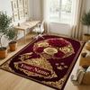 Roses Elegance Theme Soft Crystal Velvet Rug Custom Name & Text Print Non Slip Floor Rug for Bedroom Living Room