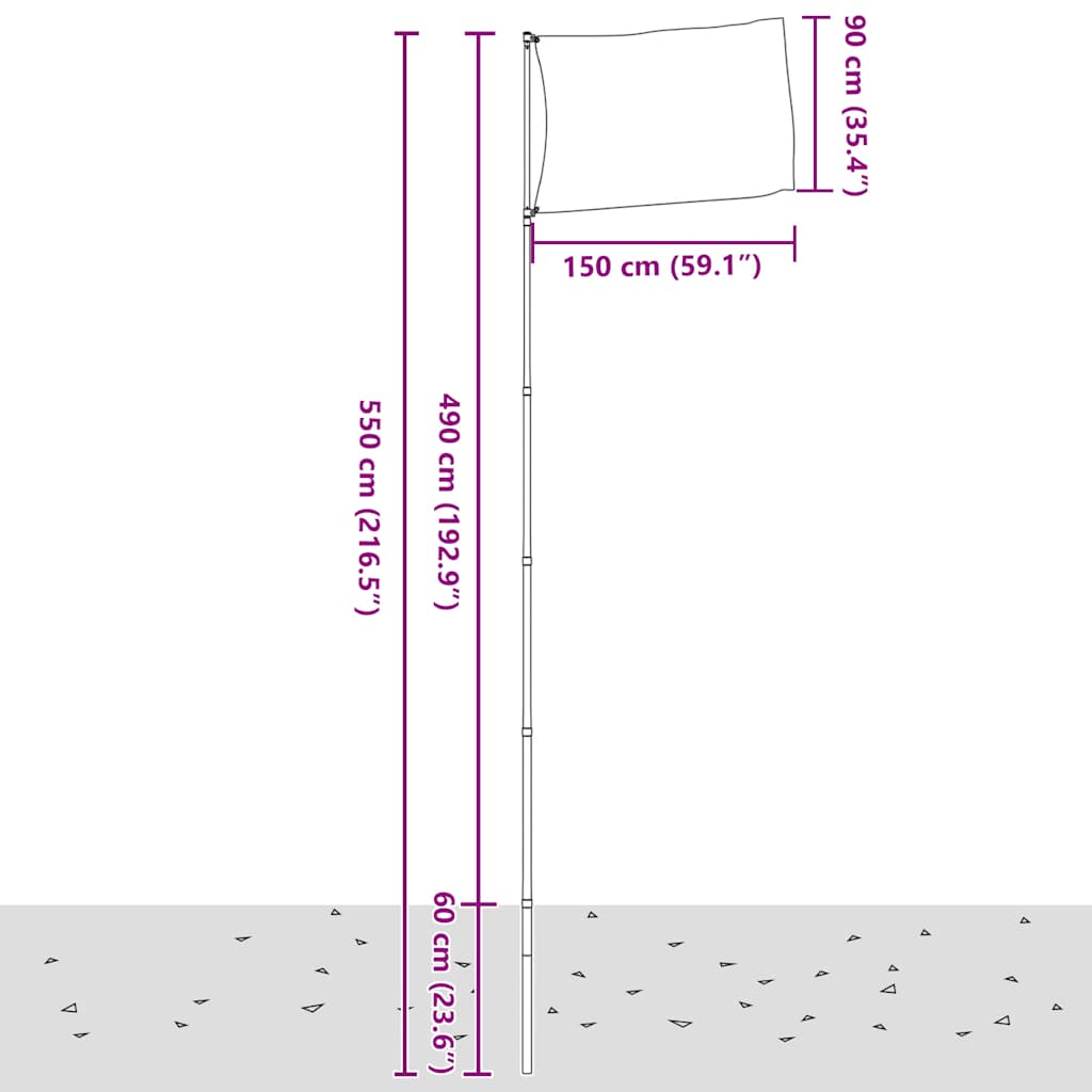 Vidaxl Flaga Stanów Zjednoczonych Z Masztem, 5,55 M, Aluminium