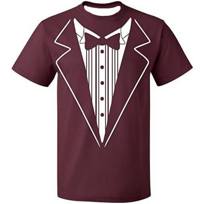 Men's Tuxedo Printed Short Sleeve T-Shirt