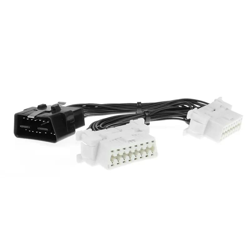 JieYuan High Quality 16 Pin OBD2 OBD 2 In 1 Splitter Extension Cable One Male To Two Female Y Cable OBD2 Splitter Extension