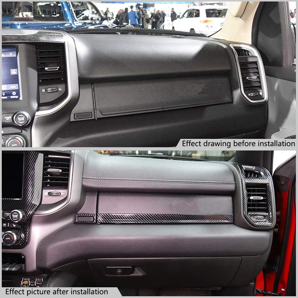 

Korlot Dashboard Instrument Panel Strip Decor Cover Trim for Dodge Ram 1500 2500 3500 2019+
