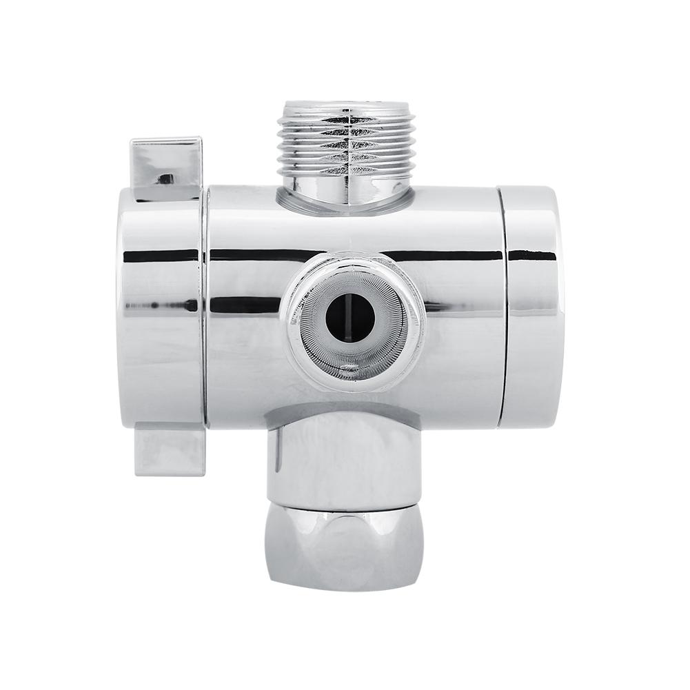ABS 3-Way Shower Head Diverter Valve Connector Adapter Home Bathroom Accessory