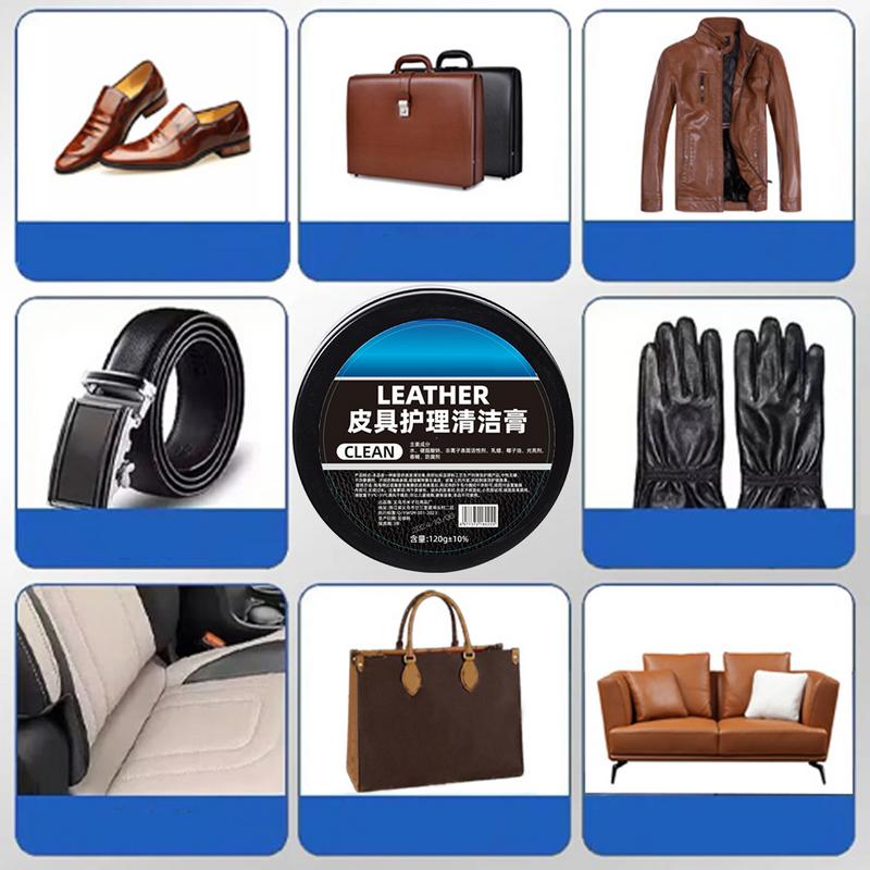 Leather Cleaning Care Cream 120g Car Interior Restorer Leather Conditioner Cleaner For Car Seats, Sofas, Jackets Shoes Maintain
