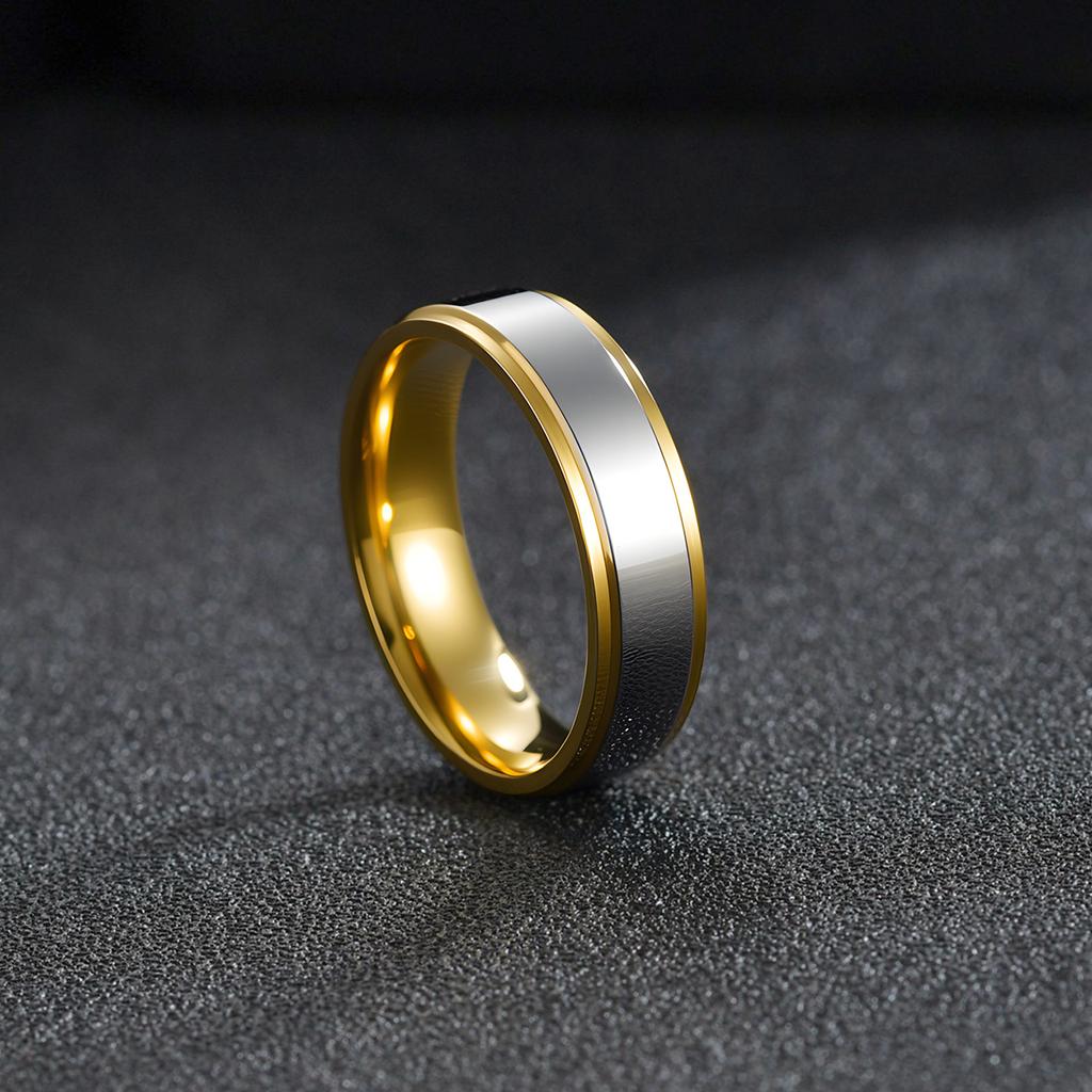 Gold Men's Rings, Men's and Women's Couples' Rings, Valentine's Day Rings, Domineering Japanese and Korean