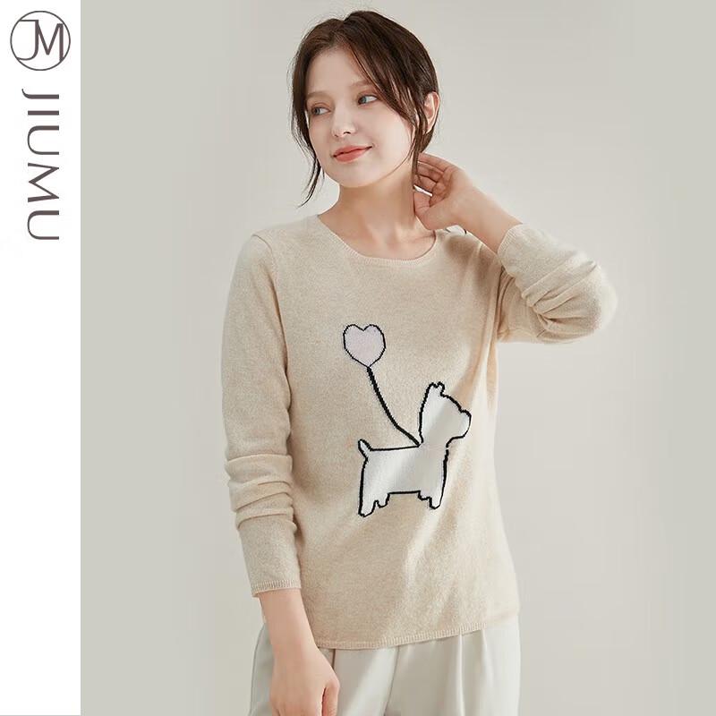 JIUMU Women's Cashmere Crew Neck Sweater YR010