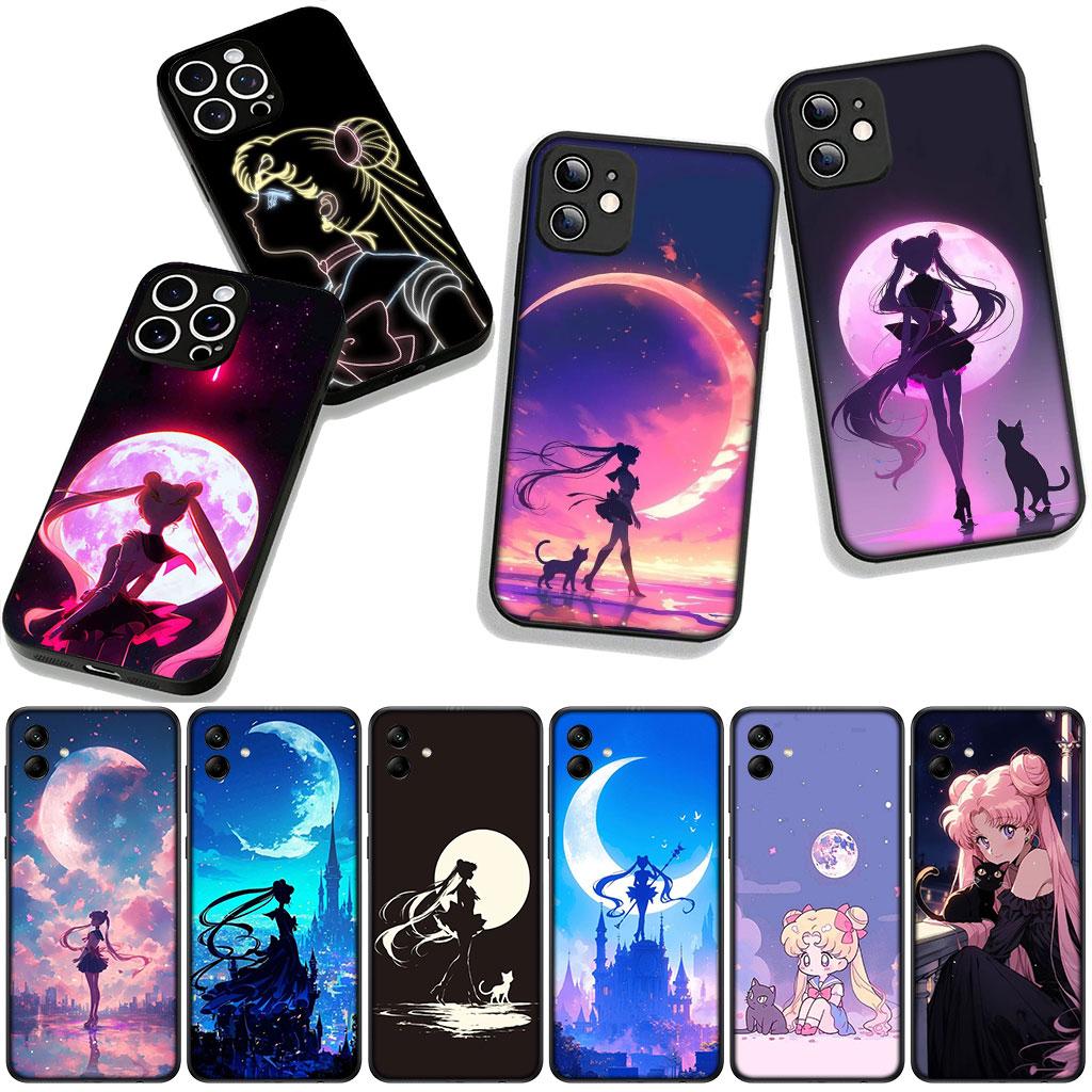 Anime S-Sailors Cartoon Moons Handyhülle für Samsung Galaxy A36 A17 A26 A07 A35 A54 A53 A13 A33 A34 S8 S9 S20 S21 FE S10 Plus