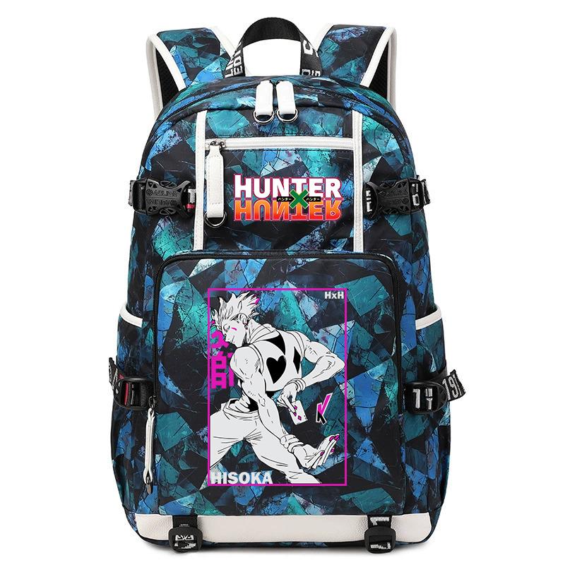 Hunter Anime School Bag Large Capacity Lightweight Student Backpack for Boys Girls Daily Use