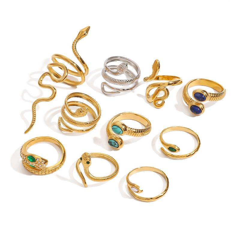 Stainless Steel Snake Ring - A High-end and Niche Style Open Finger Ring Made of Titanium Steel, A Hand Accessory.