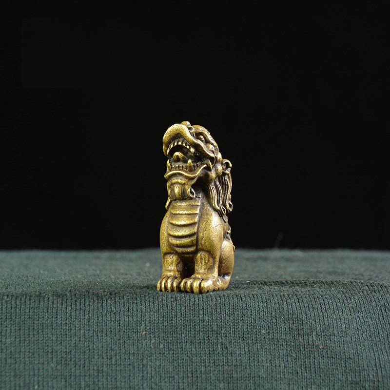 Antique Copper Chinese Mythical Beast Pixiu Miniature Figurines 1 pcs Ornaments Brass Lucky Animal Be safe Desktop Decorations