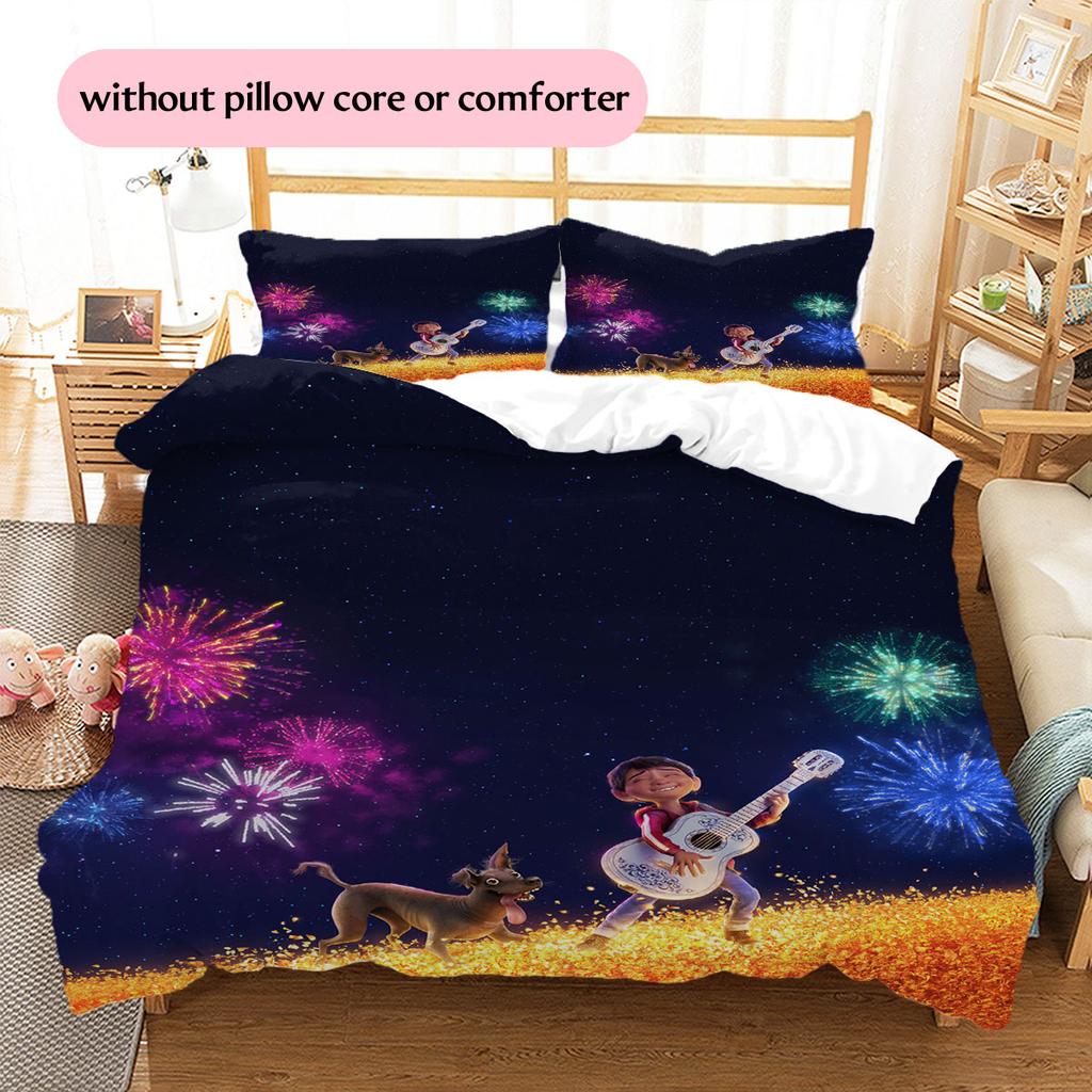 COCO Pattern Bedding Home Decoration Birthday Gift ( 1 duvet cover + 2 pillowcase, without core),fan merchandise.