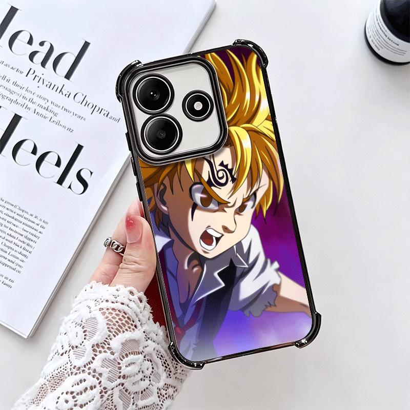 Sept Péchés Capitaux Meliodas Coque de Téléphone Souple Pour Xiaomi Redmi Note 14 15 Pro Plus 13 12 11S 11T 5G 10 9S 9 Placage Anti-Chute Fu