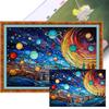 Повна вишивка бавовняною ниткою 11CT Друк Вітраж Планета Вишивка хрестом 60x40см