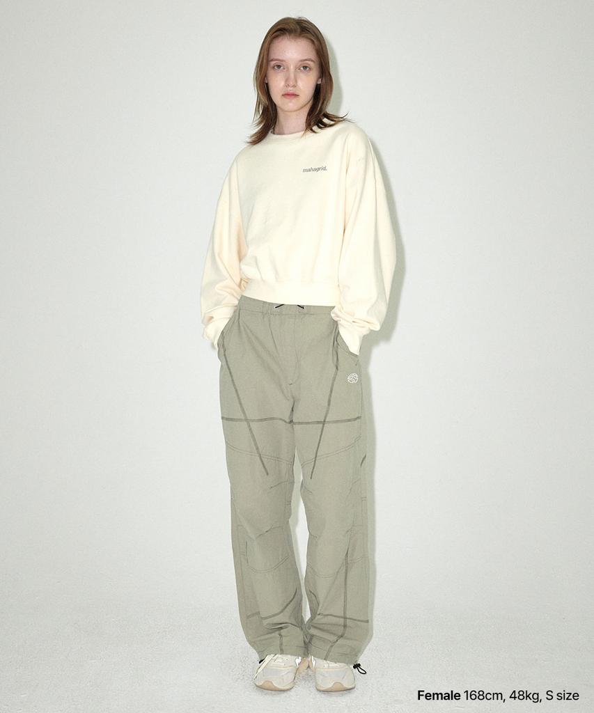 MAHAGRID Cover Stitch Parachute Pant Sage(Mg2Esmpa11A)