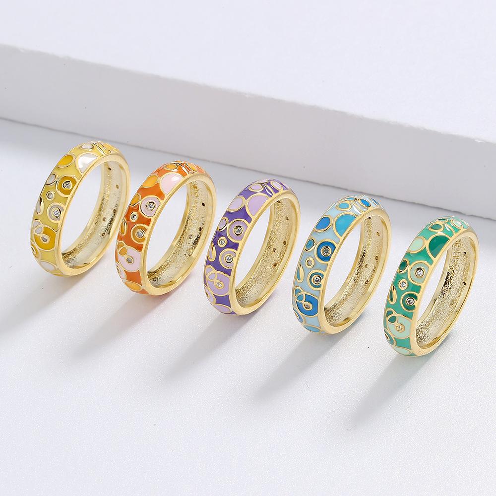 New Boho Inspired Enamel Ring Set Ring Leopard Ring Set Ring