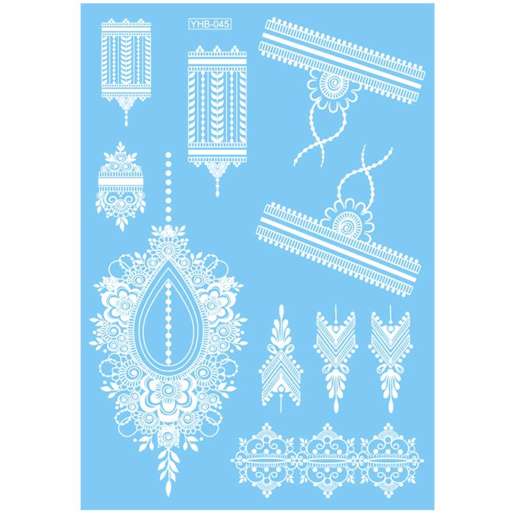 Lace Flower White Tattoo Stickers Long-lasting Butterfly Tattoo Stickers Women Men