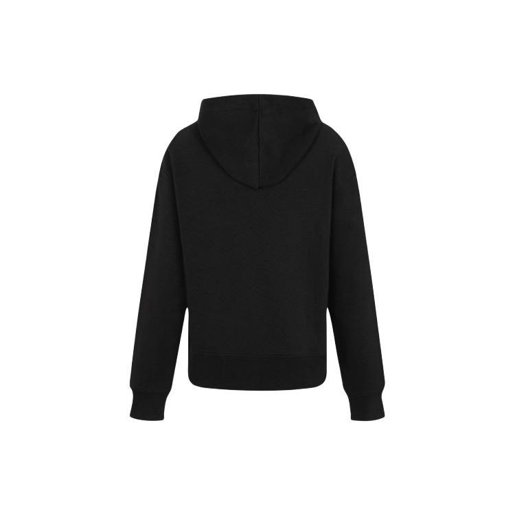 Calvin Klein Embroidered Solid Color Hoodie Women Tops Classic-Black 40WH106-BAE