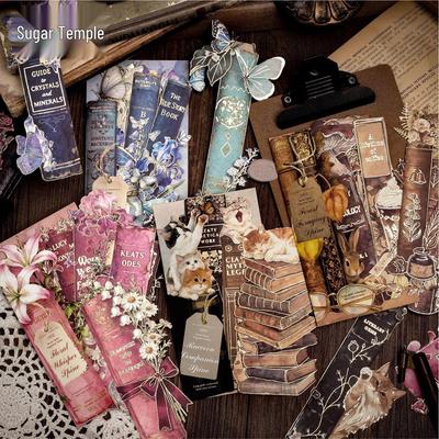 Sugar Poem Retro White Kraft Paper Stickers: Micro-Scenery Series, 10 Long Strips Per Pack, Hot Stamped, Perfect for Collages.
