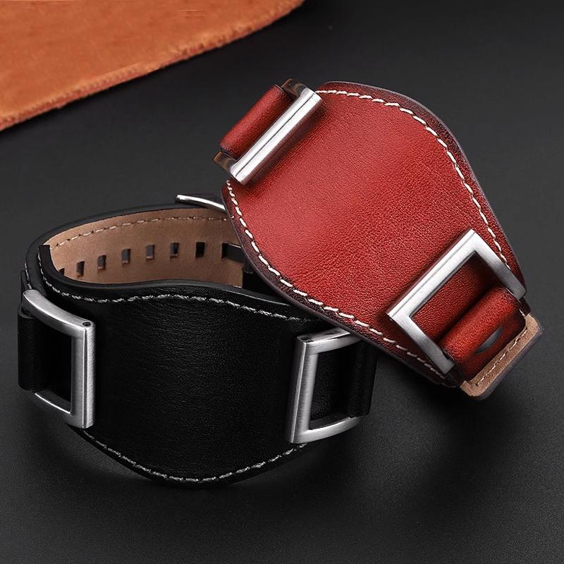 Cinturino in pelle bovina per orologio Fossil JR1157, cinturino da 24 mm per orologio da uomo, bracciale in pelle di alta qualità, stile retrò, nero e marrone.