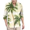 Men's Fashion Long Sleeve Printed Casual T Shirt Button Regular Fit Shirt Top