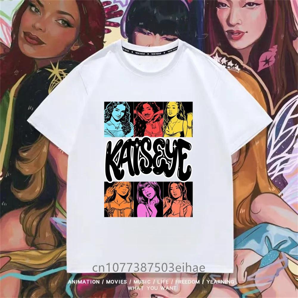 KATSEYE Girls Inspired Graphic TShirt Cute Korean Pop Group Print with KATSEYE Lettering Member Photos Breathable Summer Top 100
