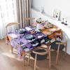 Halloween Tablecloth Decor SetPurple, Orange White Witch Halloween Printed Rectangular Plastic Waterproof Reusable Festive