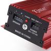 1set Car 12V 500W 2 Channels Mini Hi-Fi Stereo Audio Amp Subwoofer Aluminum Alloy Red L/R Speaker Power LED Indicator