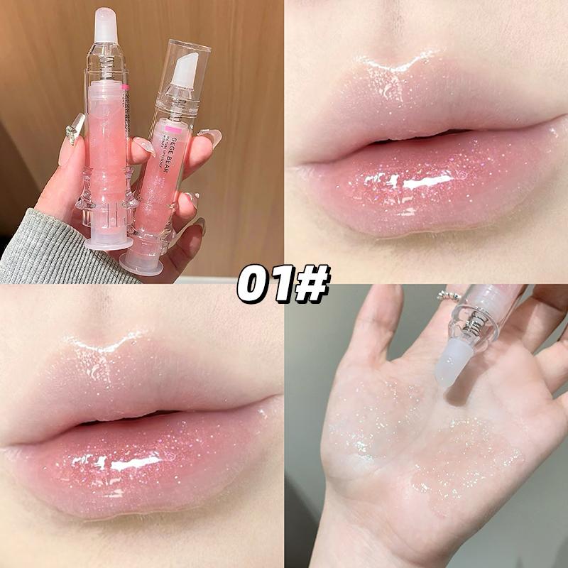 GEGE BEAR Lip Essence Gloss, Autumn/Winter Mirrored Hydrating Lip Serum with Subtle Shimmer for Brightening and Moisturizing Lip