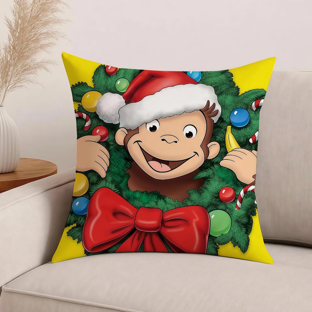 Cartoon C-Curious G-George Pillow Case Office Cushions Suitable For Sofa Car Bedroom Decorative Cushion Cover