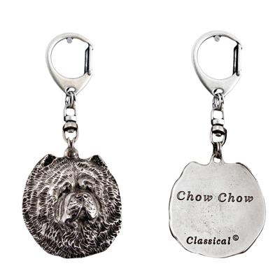 Chow Chow - Versilberter Schlüsselanhänger mit Hund in Geschenkbox, Handtaschen-Deko, Rucksack-Anhänger der Marke