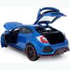 1:32 Scale 2017 Honda Civic Type-R Diecast Model Car Toy with Doors Open Light and Sound for Kids Boys Girls Adults Men Collection